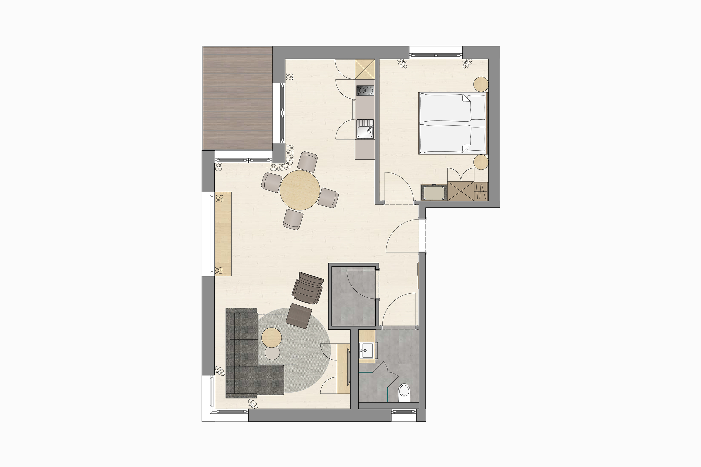Grundriss Apartment 1